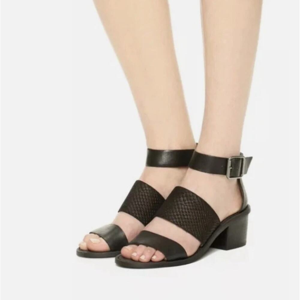 Madewell Warren Embossed Block-Heel Sandals size 8